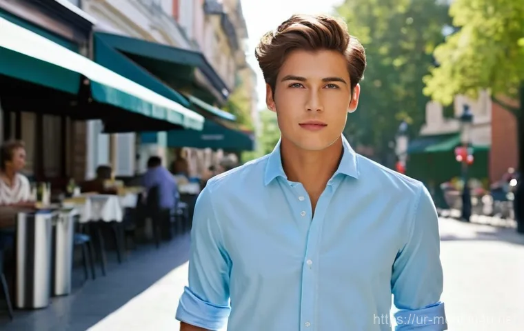 남성의 기본 워드로브 - **Prompt:** A confident young man, aged around 25-30, with a neatly groomed appearance, stands in a ...