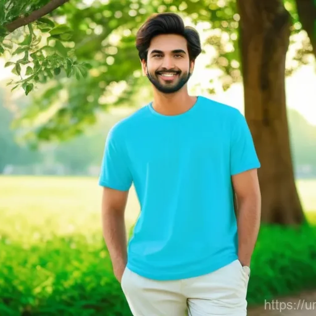 남성용 무지 티셔츠 추천 - **Prompt: Summer Comfort and Breathability**
"A young man in his early twenties, with a warm and...